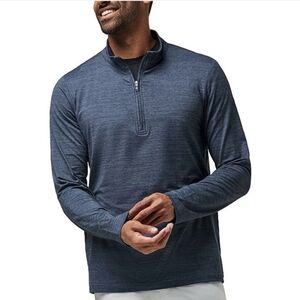 Travis Mathew Performance Golf Half Zip Pullover Size Medium Indigo Blue EUC